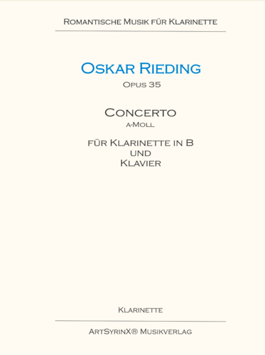 Oskar Rieding Concerto in a-Moll für Klarinette und Klavier