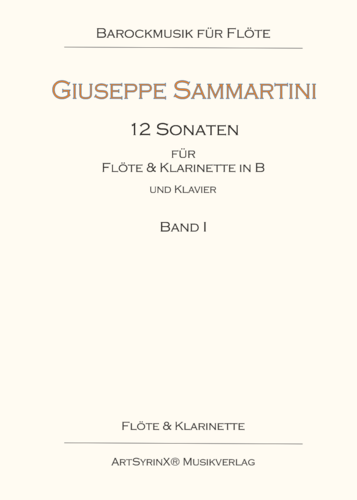 Giuseppe Sammartini 12 Sonaten für Flöte&amp;Klarinette mit Klavier Bd.1